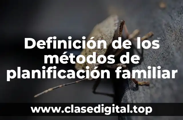 Definición de los métodos de planificación familiar