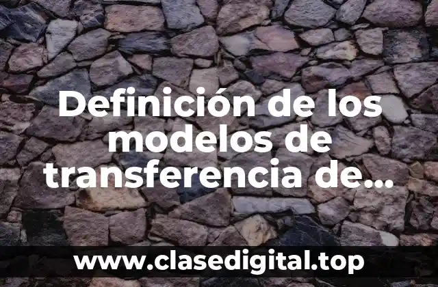 Definición de los modelos de transferencia de calor