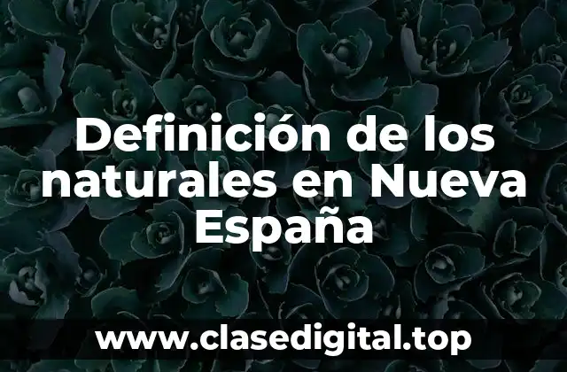 Definición de los naturales en Nueva España