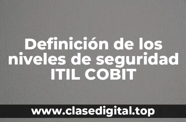 Definición de los niveles de seguridad ITIL COBIT