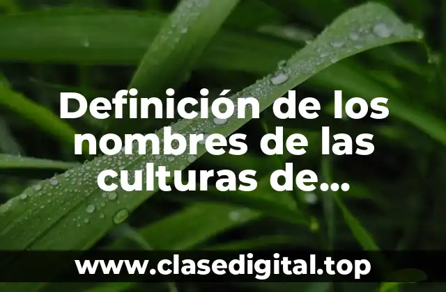 Definición de los nombres de las culturas de Mesoamérica