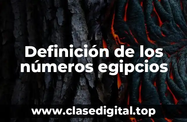 Definición de los números egipcios