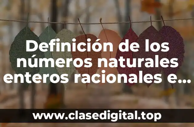 Definición de los números naturales enteros racionales e irracionales