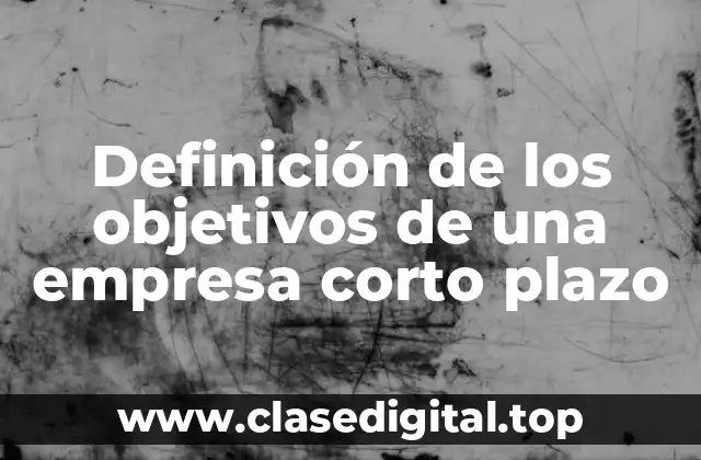 Definición de los objetivos de una empresa corto plazo