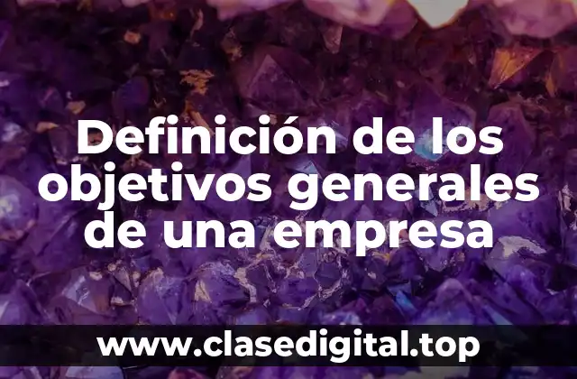 Definición de los objetivos generales de una empresa
