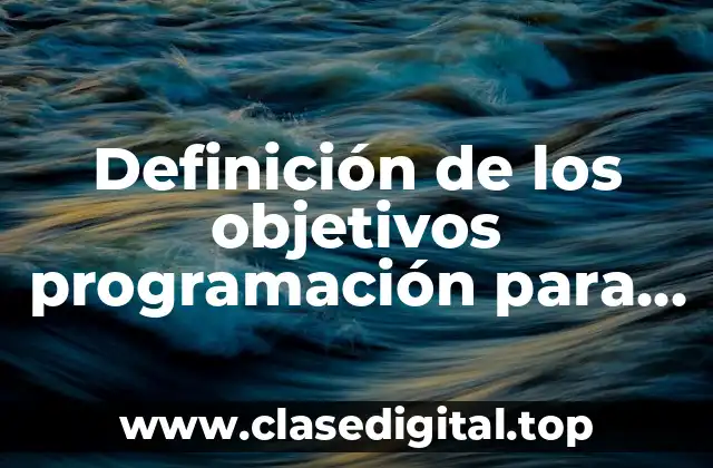 Definición de los objetivos programación para videojuegos