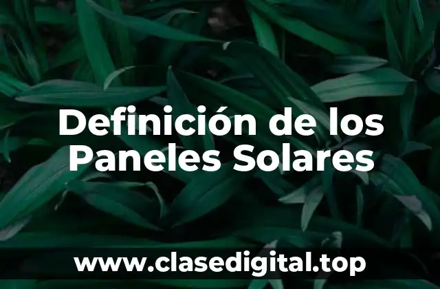 Definición de los Paneles Solares
