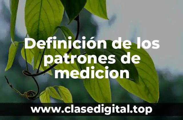 Definición de los patrones de medicion