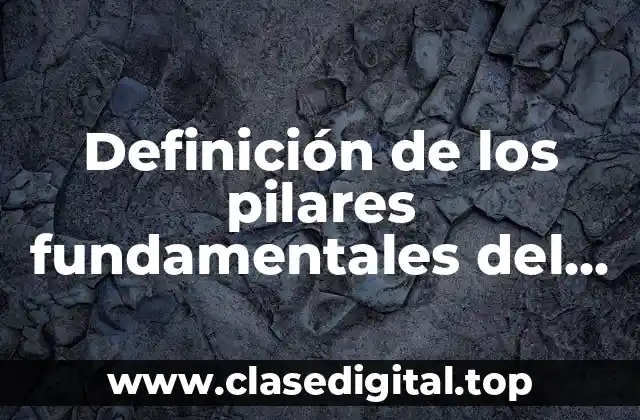 Definición de los pilares fundamentales del mantenimiento productivo total