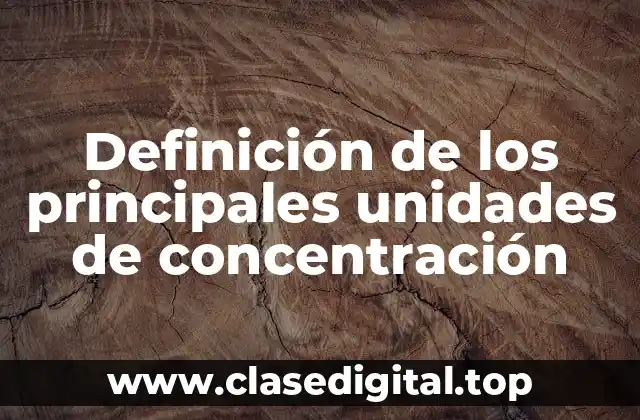 Definición de los principales unidades de concentración