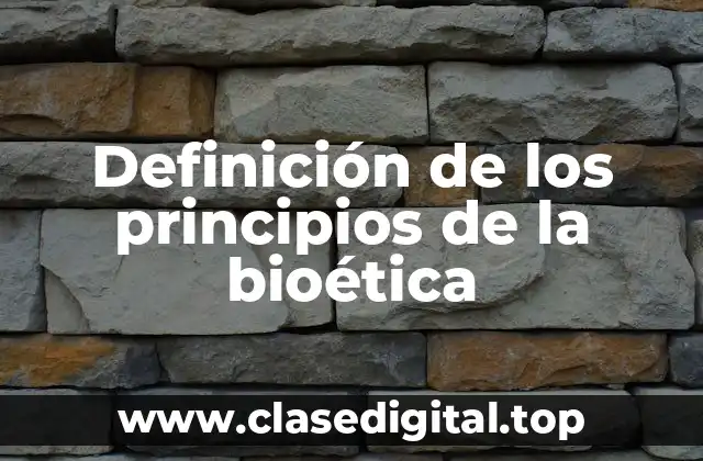 Definición de los principios de la bioética