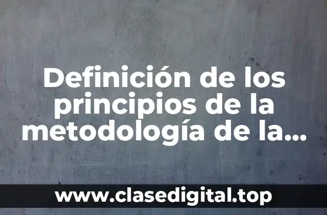 Definición de los principios de la metodología de la geografía
