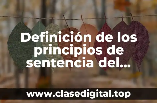 Definición de los principios de sentencia del tribunal