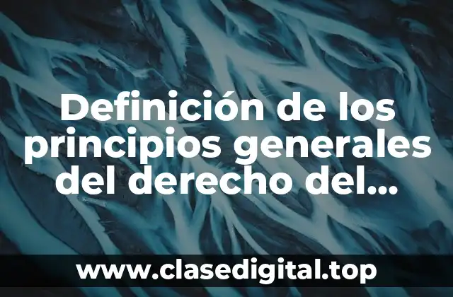 Definición de los principios generales del derecho del trabajo