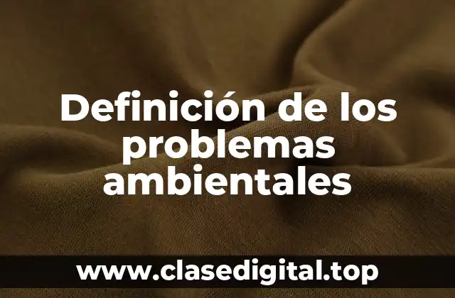 Definición de los problemas ambientales