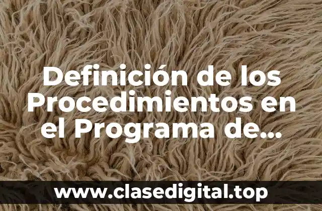 Definición de los Procedimientos en el Programa de Capacitación