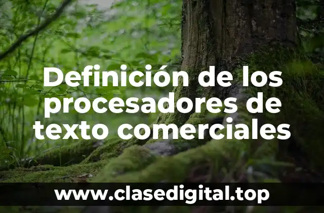 Definición de los procesadores de texto comerciales