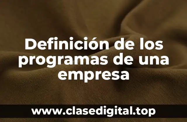 Definición técnica de un programa