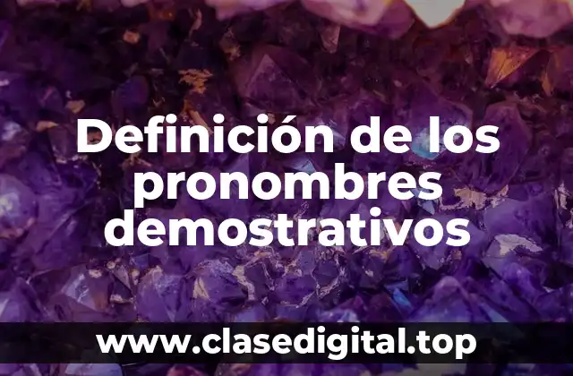 Definición de los pronombres demostrativos
