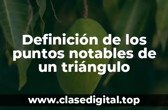 Definición de los puntos notables de un triángulo