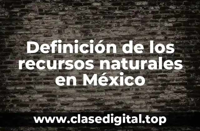 Definición de los recursos naturales en México