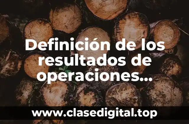 Definición de los resultados de operaciones matemáticas