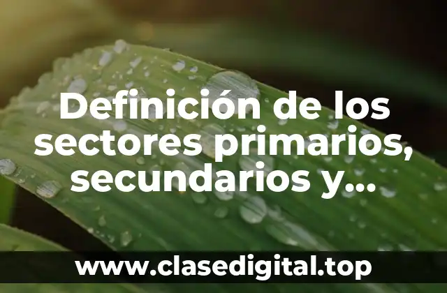 Definición de los sectores primarios, secundarios y terciarios