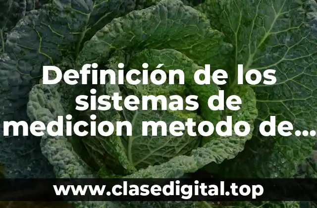 Definición de los sistemas de medicion metodo de rango