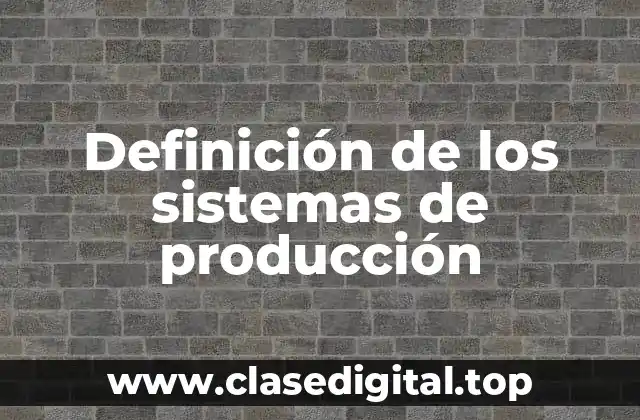 Definición de los sistemas de producción