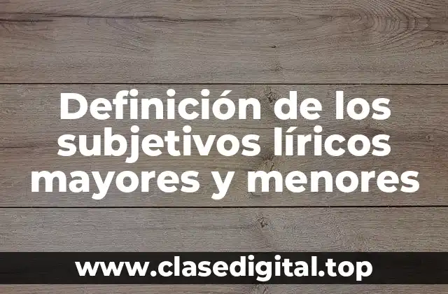 Definición de los subjetivos líricos mayores y menores