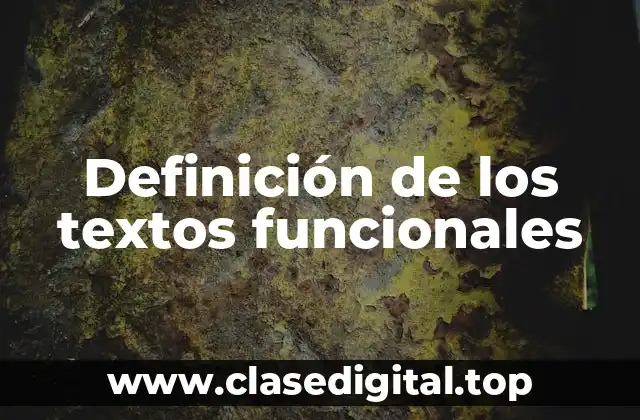 Definición de los textos funcionales
