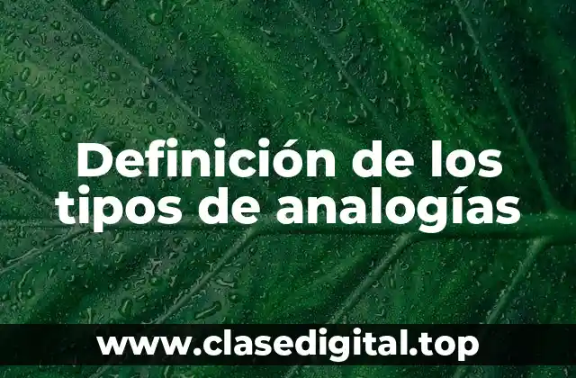 Definición de los tipos de analogías