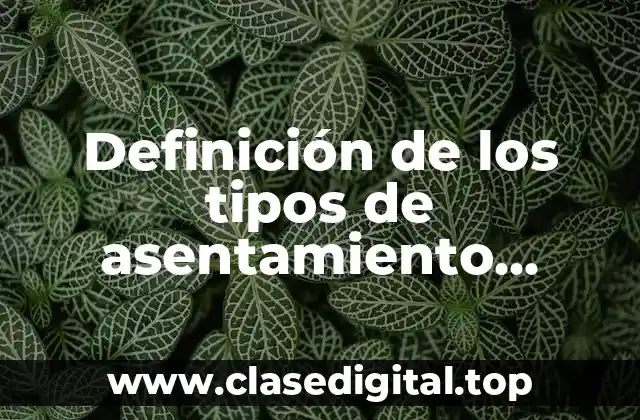 Definición de los tipos de asentamiento humanos