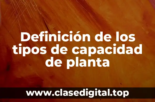 Definición de los tipos de capacidad de planta