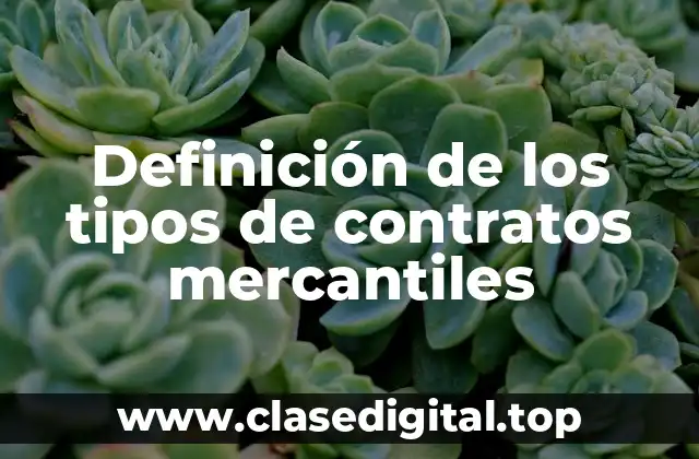 Definición de los tipos de contratos mercantiles
