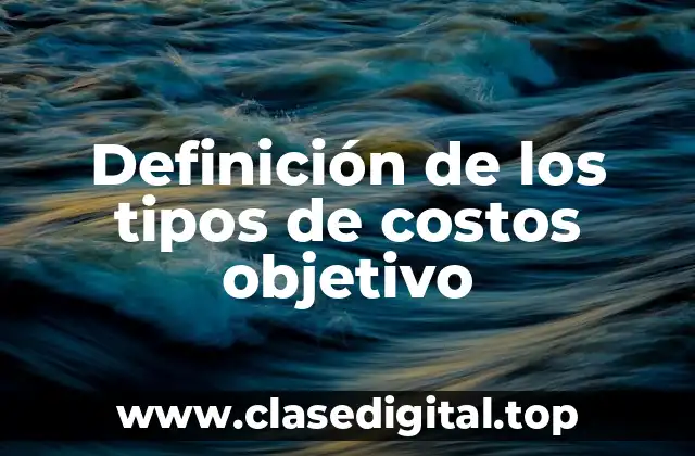 Definición de los tipos de costos objetivo