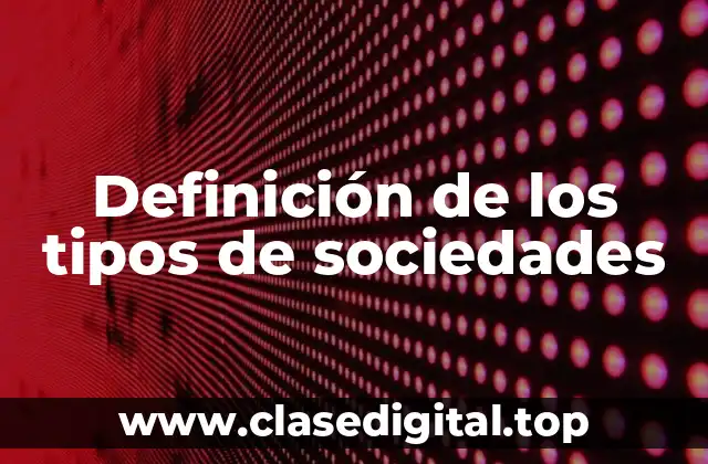 Definición de los tipos de sociedades