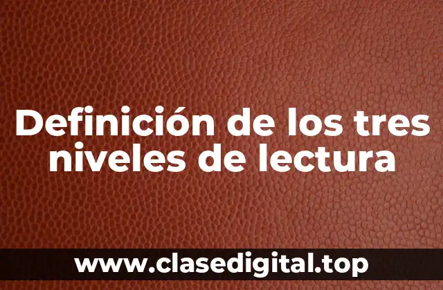 Definición de los tres niveles de lectura