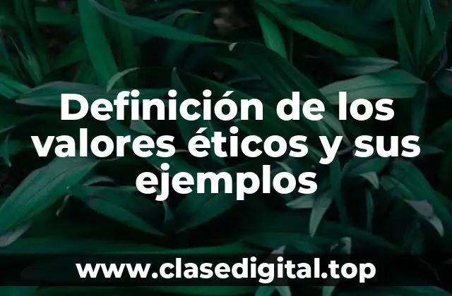 Definición de los valores éticos y sus ejemplos