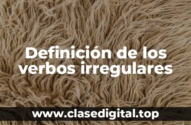 Definición de los verbos irregulares