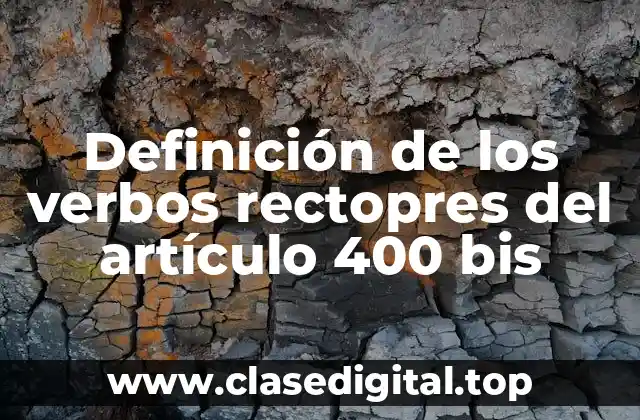 Definición de los verbos rectopres del artículo 400 bis