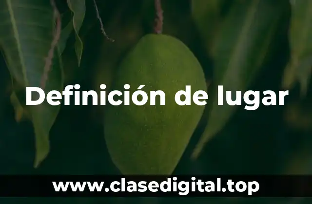 Definición de lugar