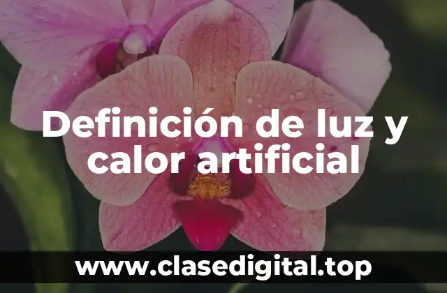 Definición de luz y calor artificial