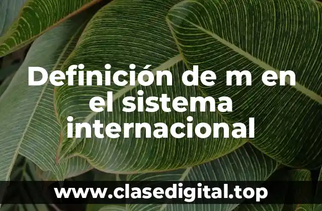 Definición de m en el sistema internacional