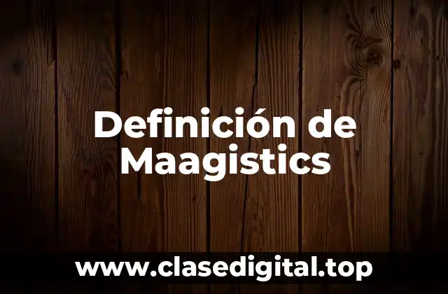 Definición de Maagistics