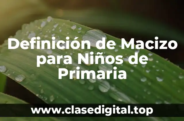 Definición de Macizo para Niños de Primaria