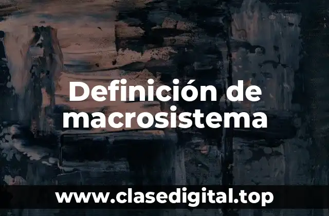 Definición de macrosistema