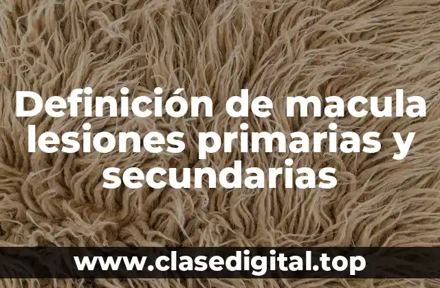 Definición de macula lesiones primarias y secundarias