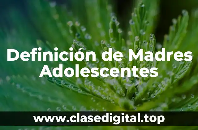 Definición de Madres Adolescentes