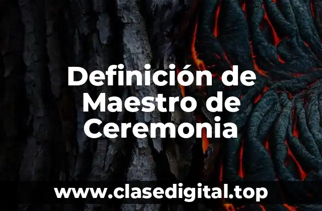 Definición de Maestro de Ceremonia